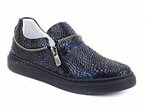 295-114(31-36) Миниколор (Minicolor), туфли детские ортопедические профилактические, кожа, синий крокодил в Казани