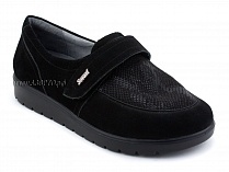231115 Сурсил-Орто (Sursil-Ortho), туфли для взрослых, черные, кожа, стрейч ткань, полнота 6 в Казани