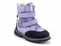 504 (26-30) Твики (Twiki) ботинки детские зимние ортопедические профилактические, кожа, нубук, натуральная шерсть, сиреневый в Казани