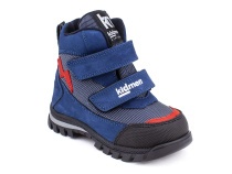 5008-03 (21-25) Кидмен (Kidmen), ботинки ортопедические профилактические, демисезонные утепленные, мембрана, нубук, байка, синий, серый, красный в Казани