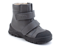 3381-721 Тотто (Totto), ботинки детские утепленные ортопедические профилактические, байка, кожа, серый в Казани