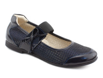 0015-500-0076 (37-40) Джойшуз (Djoyshoes), туфли Подростковые ортопедические профилактические, кожа перфорированная, темно-синий  в Казани