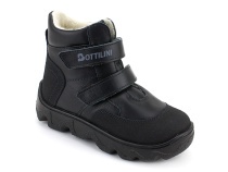 BL-271(05) Боттилини (Bottilini), ботинки  детские демисезонные  ортопедические профилактические, кожа, байка, черный в Казани