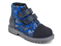201-721 (26-30) Бос (Bos), ботинки детские утепленные профилактические, байка,  кожа,  синий, милитари в Казани