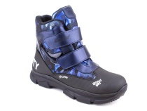 2542-25МК (37-40) Миниколор (Minicolor), ботинки зимние подростковые ортопедические профилактические, мембрана, кожа, натуральный мех, синий, черный в Казани