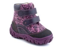 520-8 (21-26) Твики (Twiki) ботинки детские зимние ортопедические профилактические, кожа, натуральный мех, розовый, фиолетовый в Казани