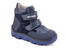 BL-271(50) Боттилини (Bottilini), ботинки  детские демисезонные  ортопедические профилактические, кожа, нубук, байка, темно-синий в Казани