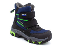 061-111-160 (26-30) Джойшуз (Djoyshoes) ботинки  ортопедические профилактические мембранные утеплённые, флис, мембрана, нубук, темно-синий, черный в Казани