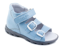 0313-9-603 Тотто (Totto), сандалии детские открытые ортопедические профилактические, кожа, голубой в Казани