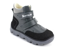 BL-271(3) Боттилини (Bottilini), ботинки  детские демисезонные ортопедические профилактические, кожа, байка, серый в Казани