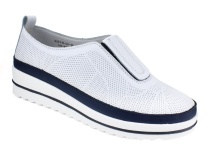 K231-R-LX-16-A (41-43) Кумфо (Kumfo) туфли для взрослых, перфорированная кожа, белый, синий в Казани